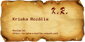 Kriska Rozália névjegykártya