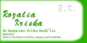 rozalia kriska business card